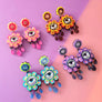 Cherryloco : Retro inspired flower dangle boho earrings
