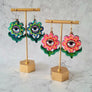 Cherryloco : Retro stylised flower hoop earrings