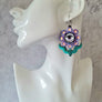 Cherryloco : Retro stylised flower hoop earrings