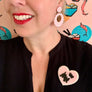 Birdie Bananas : Scottie Dog Pink Heart Brooch