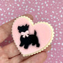 Birdie Bananas : Scottie Dog Pink Heart Brooch
