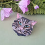 Cherryloco : Scottish Wild Cat Grey Tabby Brooch or Necklace