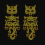 LaliBlue : Creepy Party : Skeleton cat earrings