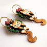 Laliblue : Christmas : Squirrel in a Christmas wreath earrings