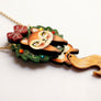 Laliblue : Christmas : Squirrel in a Christmas wreath necklace
