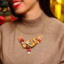 Laliblue : Christmas : Squirrel with mushrooms necklace