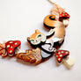 Laliblue : Christmas : Squirrel with mushrooms necklace