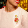 LaliBlue : Christmas : Striped Christmas Lady Ornament Brooch