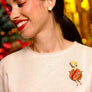 LaliBlue : Christmas : Striped Christmas Lady Ornament Brooch