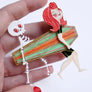 LaliBlue : Summerween : Surfer Couple Brooch