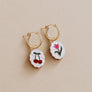 Wolf & Moon : Tulip & Cherry Charm Hoops