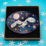 Dolly Dimple Design : Snowy Owl Acrylic Brooch