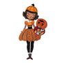 LaliBlue : Creepy Party : Woman dressed as a pumpkin brooch