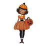 LaliBlue : Creepy Party : Woman dressed as a pumpkin brooch