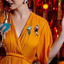 LaliBlue : Creepy Party : Woman dressed as skeleton brooch
