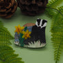 Dolly Dimple Design : Badger in Bloom Brooch