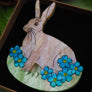 Dolly Dimple Design : Bloom Where You Rest - Hare and Forget Me Not Acrylic Brooch