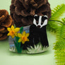 Dolly Dimple Design : Badger in Bloom Brooch