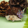 Dolly Dimple Design : Hedgehog Among the Crocuses Brooch