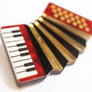 LaliBlue : Spring Festival : Red Accordion Brooch
