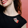 LaliBlue : Spring Festival : Red Accordion Brooch