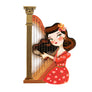 LaliBlue : Spring Festival : Girl playing the harp Brooch