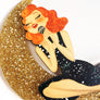LaliBlue : Spring Festival : Singer sitting on the Moon Brooch