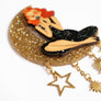 LaliBlue : Spring Festival : Singer sitting on the Moon Brooch