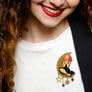 LaliBlue : Spring Festival : Singer sitting on the Moon Brooch