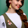 LaliBlue : Spring Festival : Girl playing the double bass Brooch