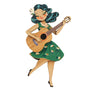 LaliBlue : Spring Festival : Girl playing guitar Brooch