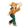 LaliBlue : Spring Festival : Girl playing the tambourine Brooch
