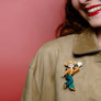 LaliBlue : Spring Festival : Girl playing the tambourine Brooch