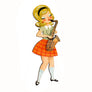 LaliBlue : Spring Festival : Girl playing the Saxophone Brooch