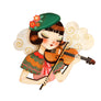 LaliBlue : Spring Festival : Girl playing the violin Brooch