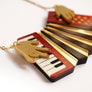 LaliBlue : Spring Festival : Red Accordion Necklace