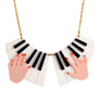 LaliBlue : Spring Festival : Piano with Hands Necklace