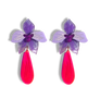 Bobbi Frances : Daintree : Ground Orchid with Large Pink Drop Earring