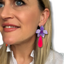Bobbi Frances : Daintree : Ground Orchid with Large Pink Drop Earring