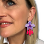 Bobbi Frances : Daintree : Ground Orchid with Small Hot Prink Drops Earring
