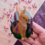 Cherryloco : Scottish Wildlife : Mountain hare brooch or necklace