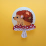 Cherryloco : Autumn : Moon gazing hedgehog brooch