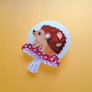 Cherryloco : Autumn : Moon gazing hedgehog brooch