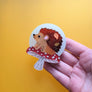Cherryloco : Autumn : Moon gazing hedgehog brooch