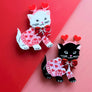 Cherryloco : Valentines : Feline loved up brooch