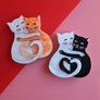 Cherryloco : Valentines : The purrfect match cat brooch