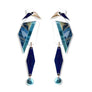 Bobbi Frances : Abstract Heron Statement Dangle Earrings