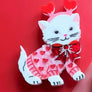 Cherryloco : Valentines : Feline loved up brooch
