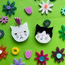 Happy Stuff Studio : Cat Faces - Mismatch Pair Statement Earrings