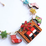 LaliBlue : Christmas : Chimney with stocking necklace